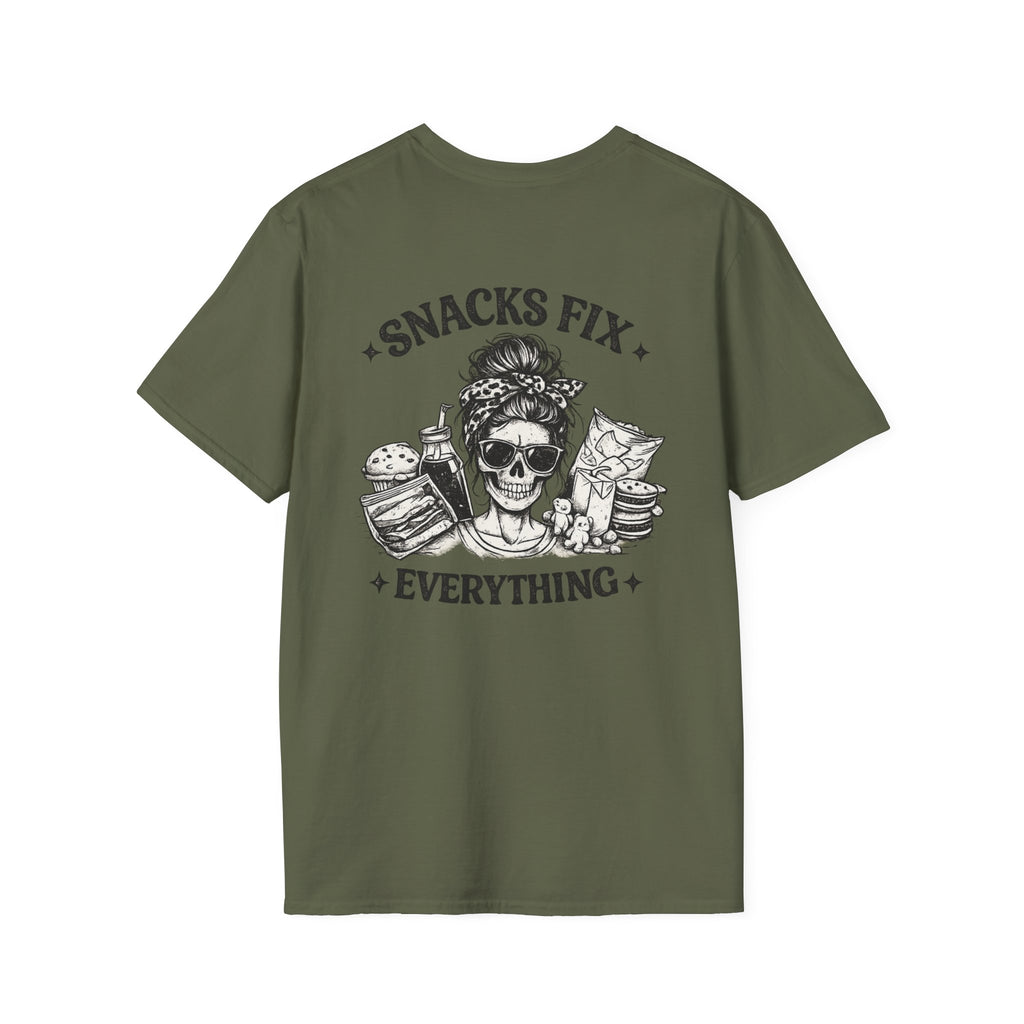 Snacks Fix Everything T-Shirt — Casual Mom Graphic Tee
