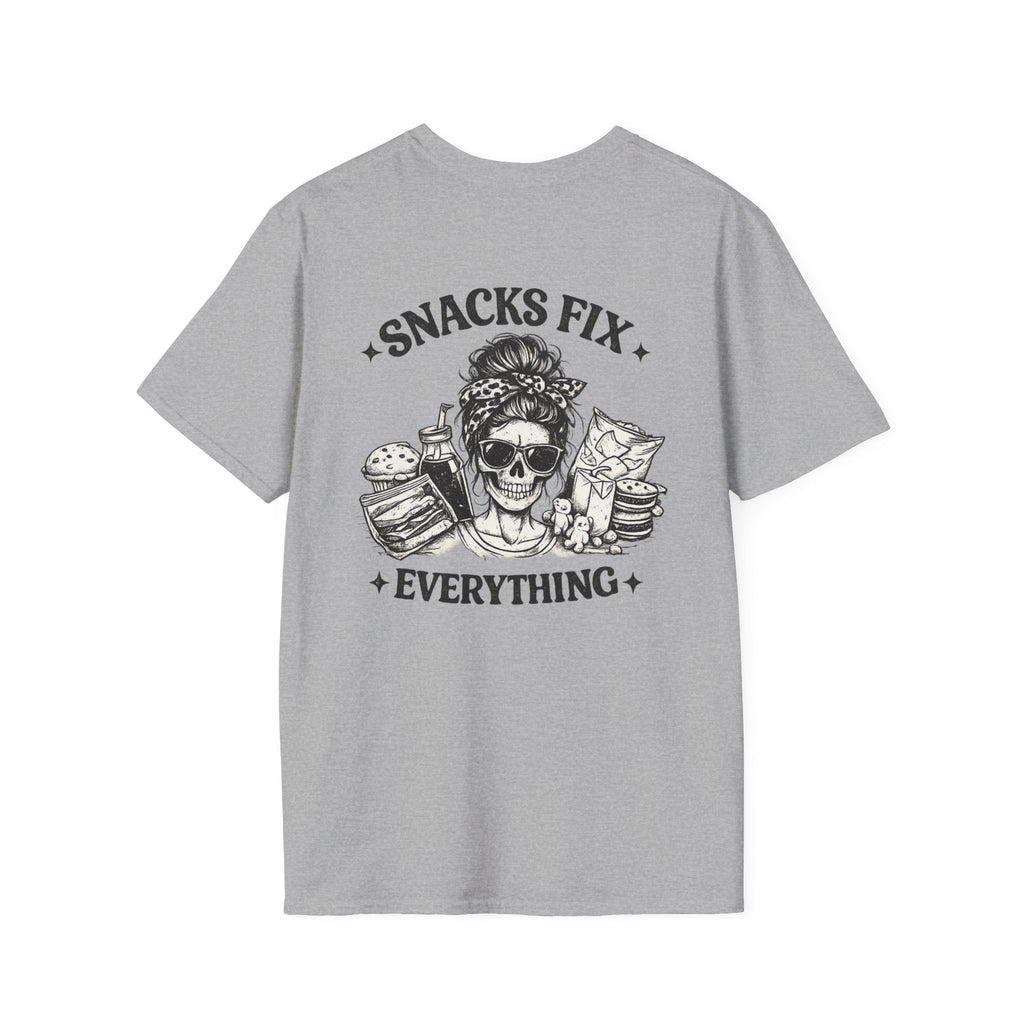Snacks Fix Everything T-Shirt — Casual Mom Graphic Tee