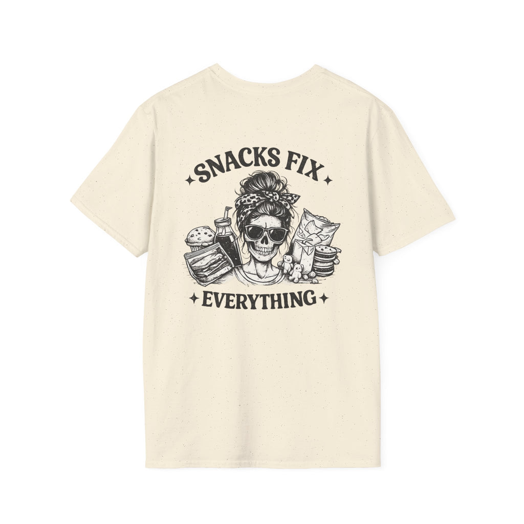 Snacks Fix Everything T-Shirt — Casual Mom Graphic Tee