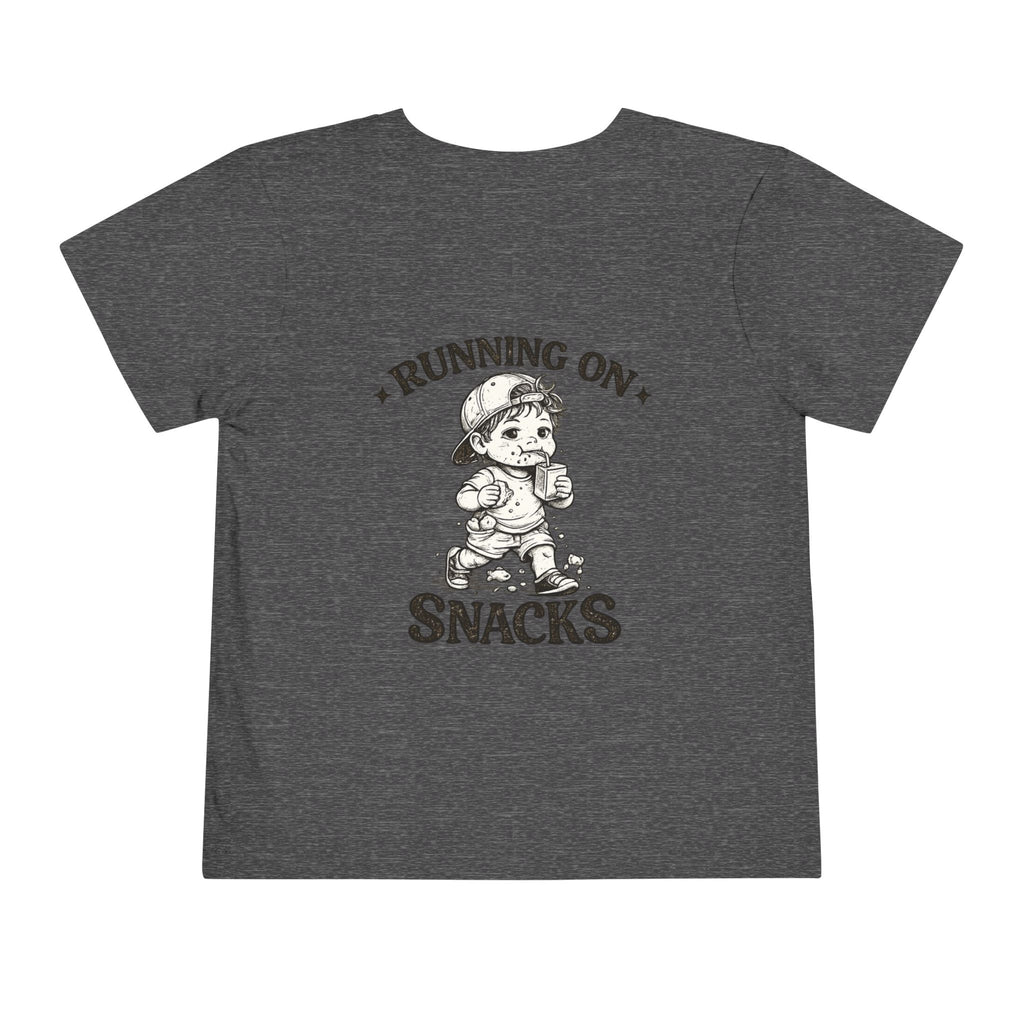 Running on Snacks Toddler Tee — “Feral Kids Club” Minimal Chest Logo