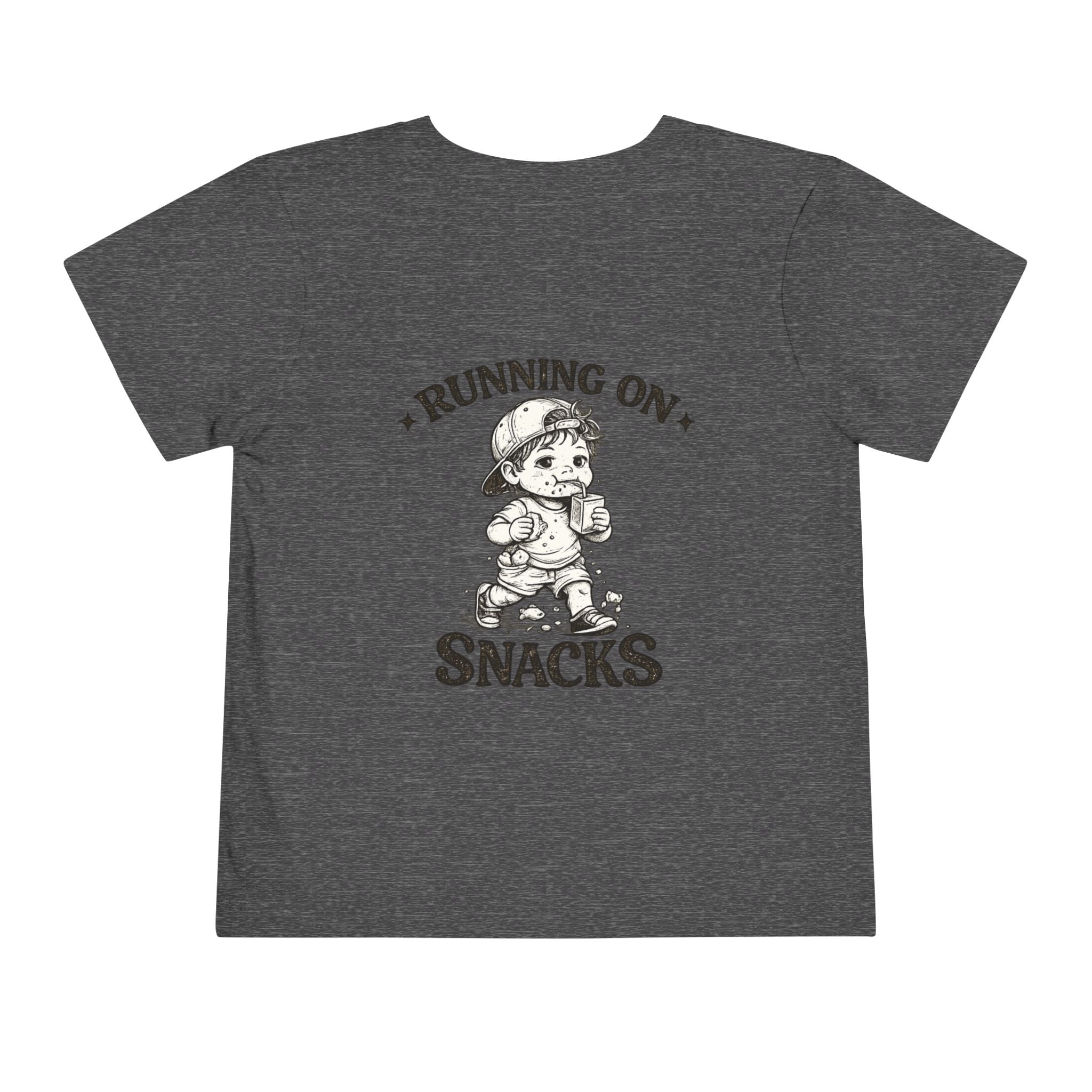 Running on Snacks Toddler Tee — “Feral Kids Club” Minimal Chest Logo
