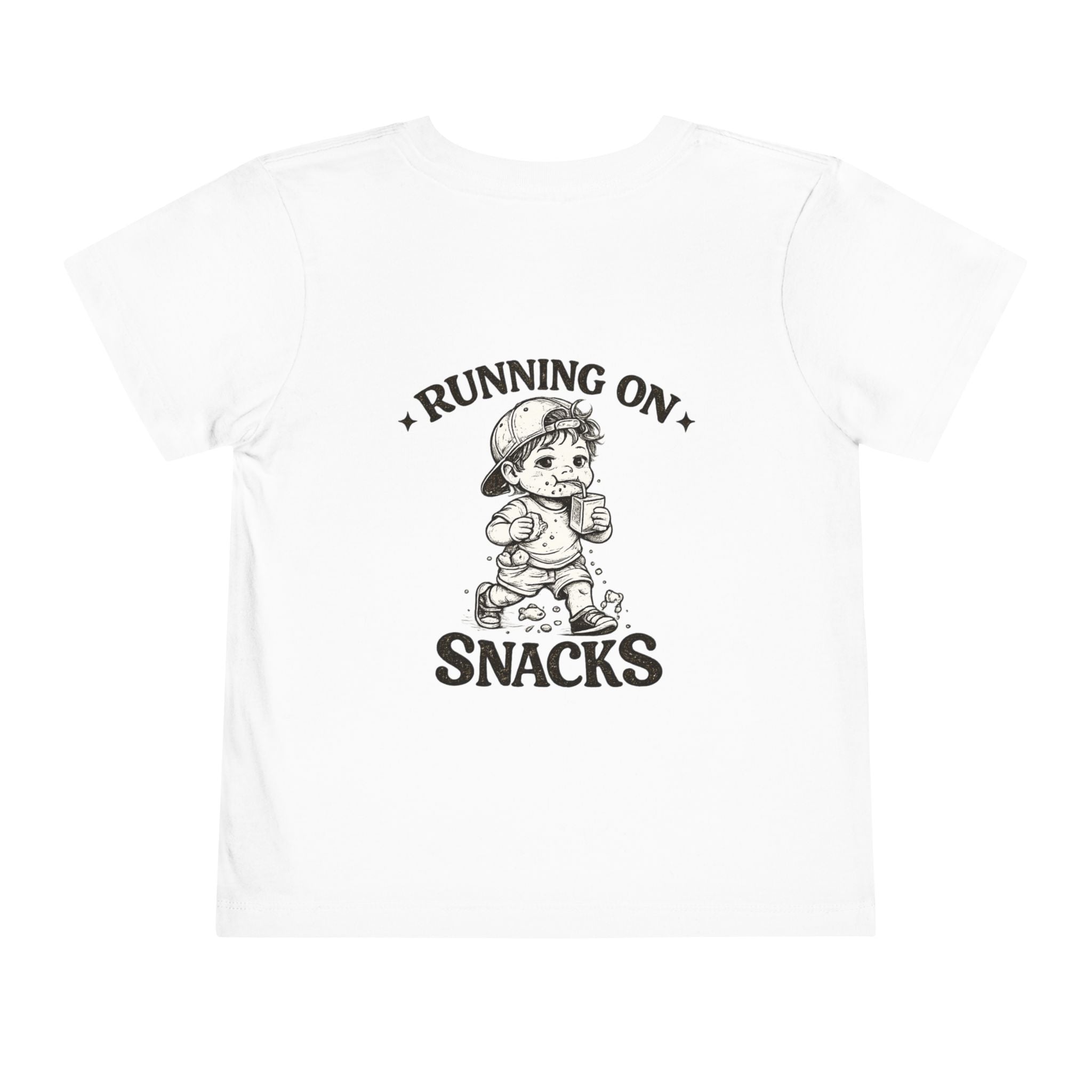 Running on Snacks Toddler Tee — “Feral Kids Club” Minimal Chest Logo