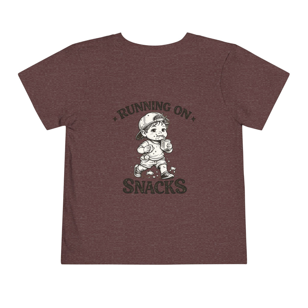 Running on Snacks Toddler Tee — “Feral Kids Club” Minimal Chest Logo