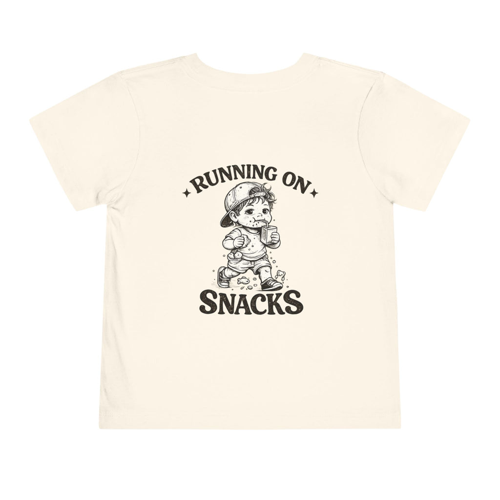 Running on Snacks Toddler Tee — “Feral Kids Club” Minimal Chest Logo