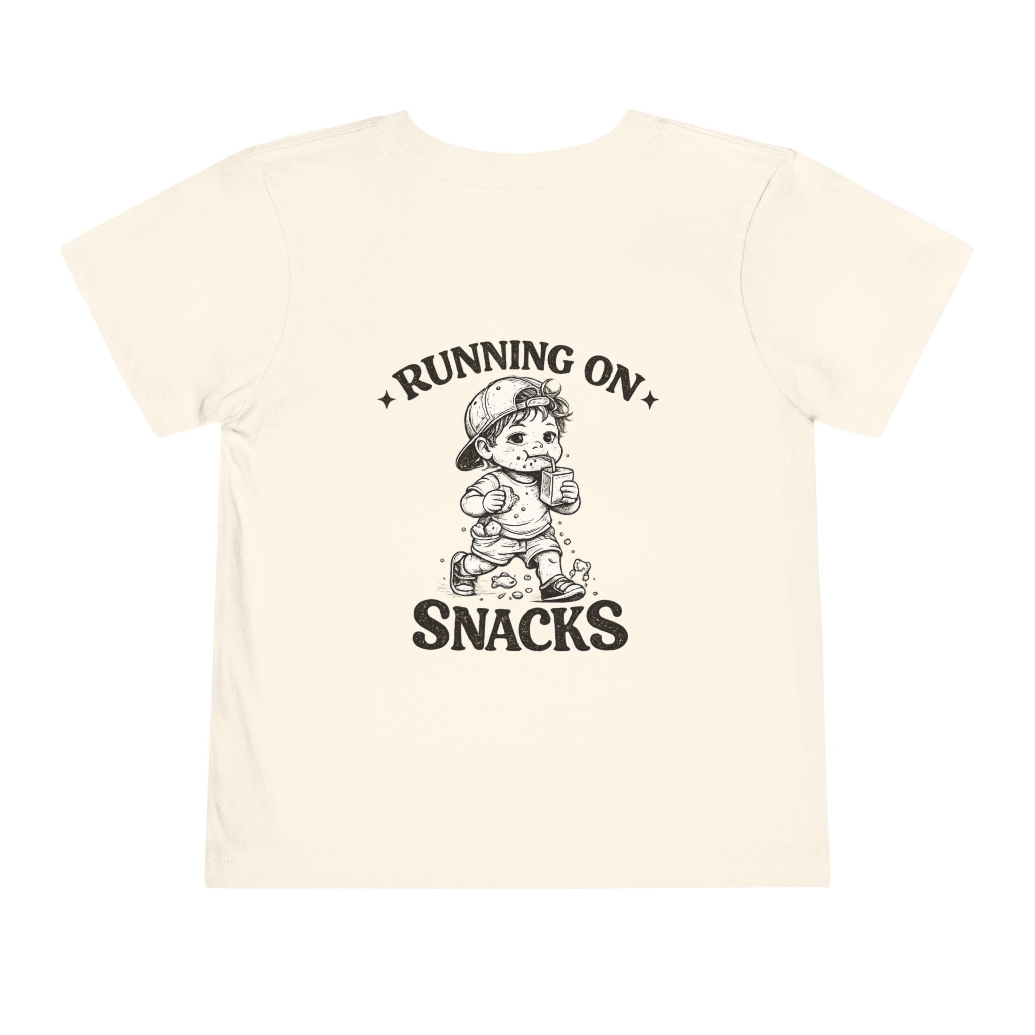 Running on Snacks Toddler Tee — “Feral Kids Club” Minimal Chest Logo