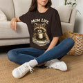 Mom Life T-Shirt — 'Caffeinated and Crazy' Raccoon Mom Tee