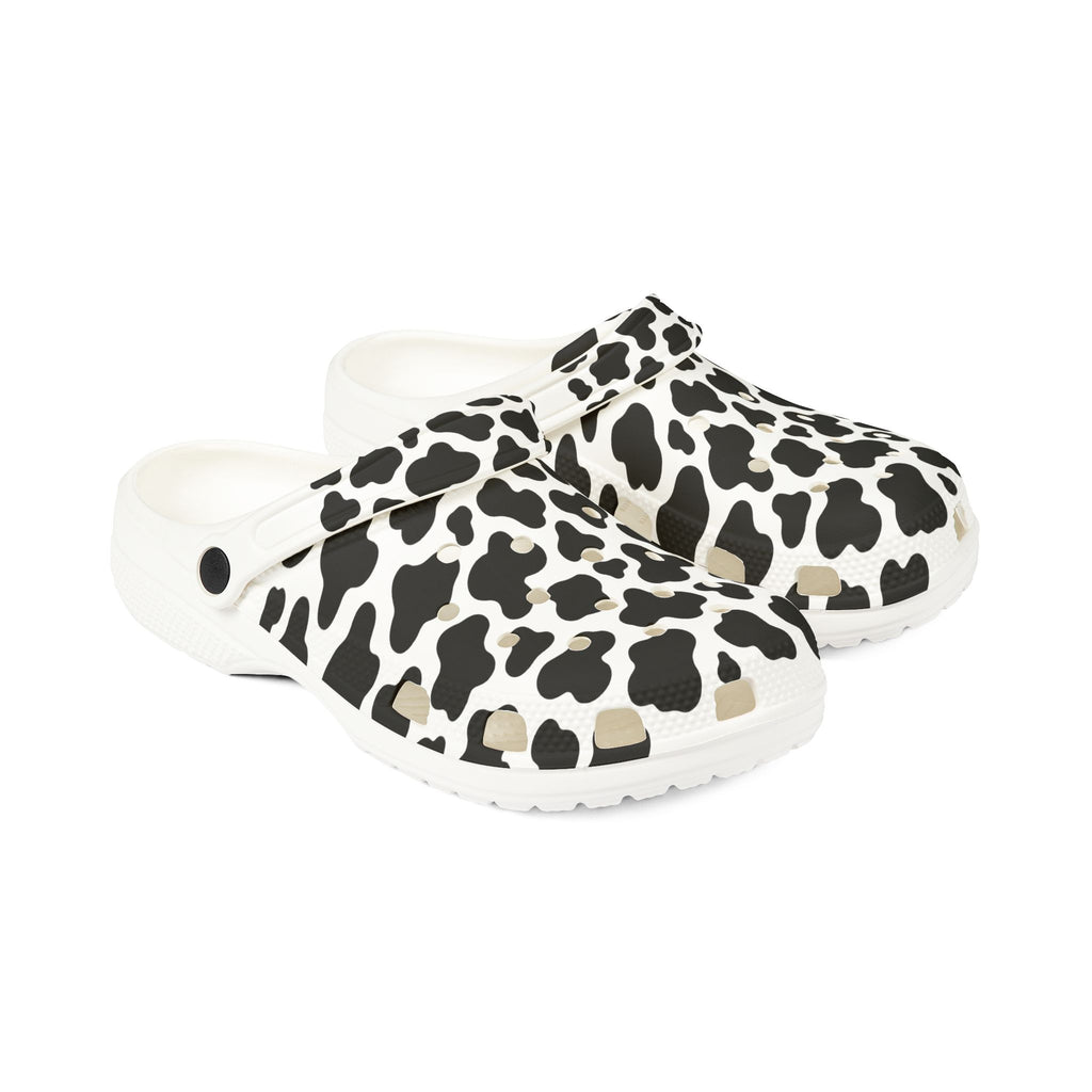 Cow Print Foam Clogs — Lightweight Slip-On Shoes