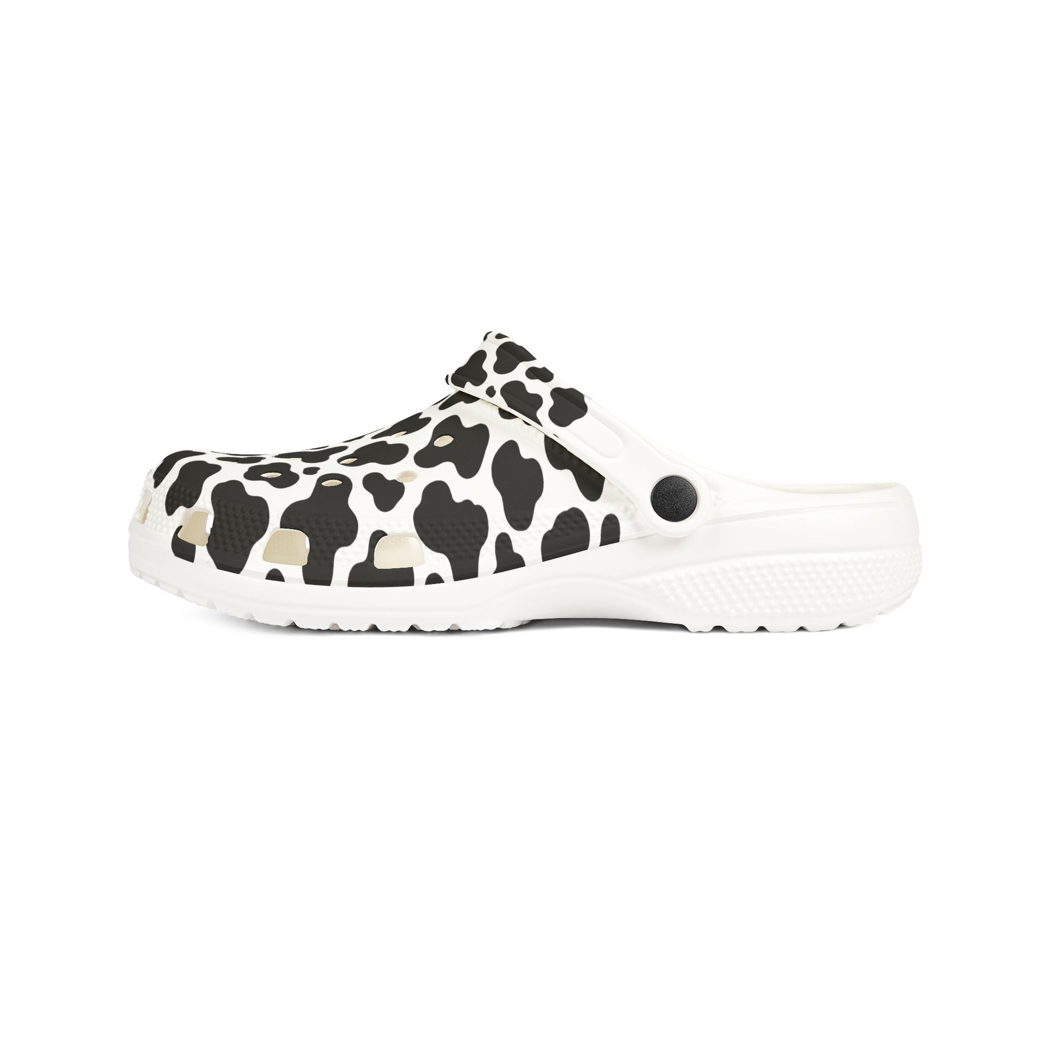 Cow Print Foam Clogs — Lightweight Slip-On Shoes