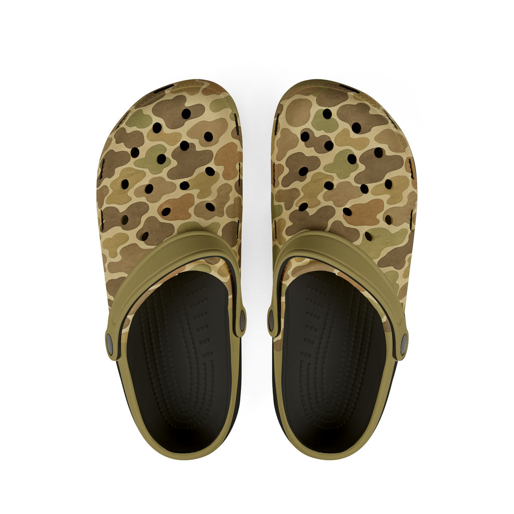 Duck Camo Print Foam Clogs — Lightweight Slip-On Shoes