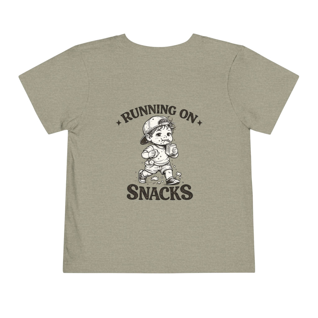 Running on Snacks Toddler Tee — “Feral Kids Club” Minimal Chest Logo