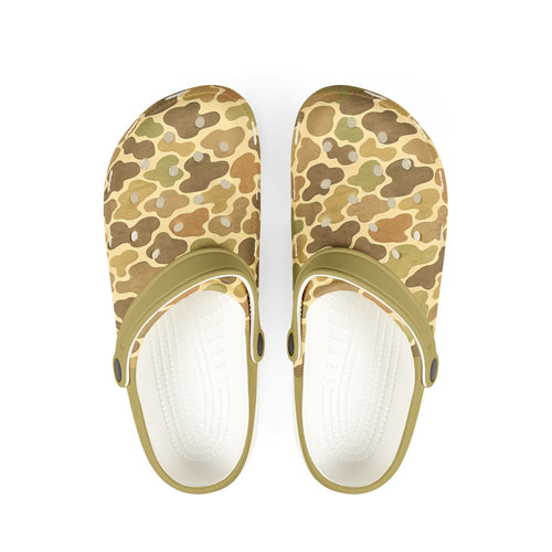 Duck Camo Print Foam Clogs — Lightweight Slip-On Shoes