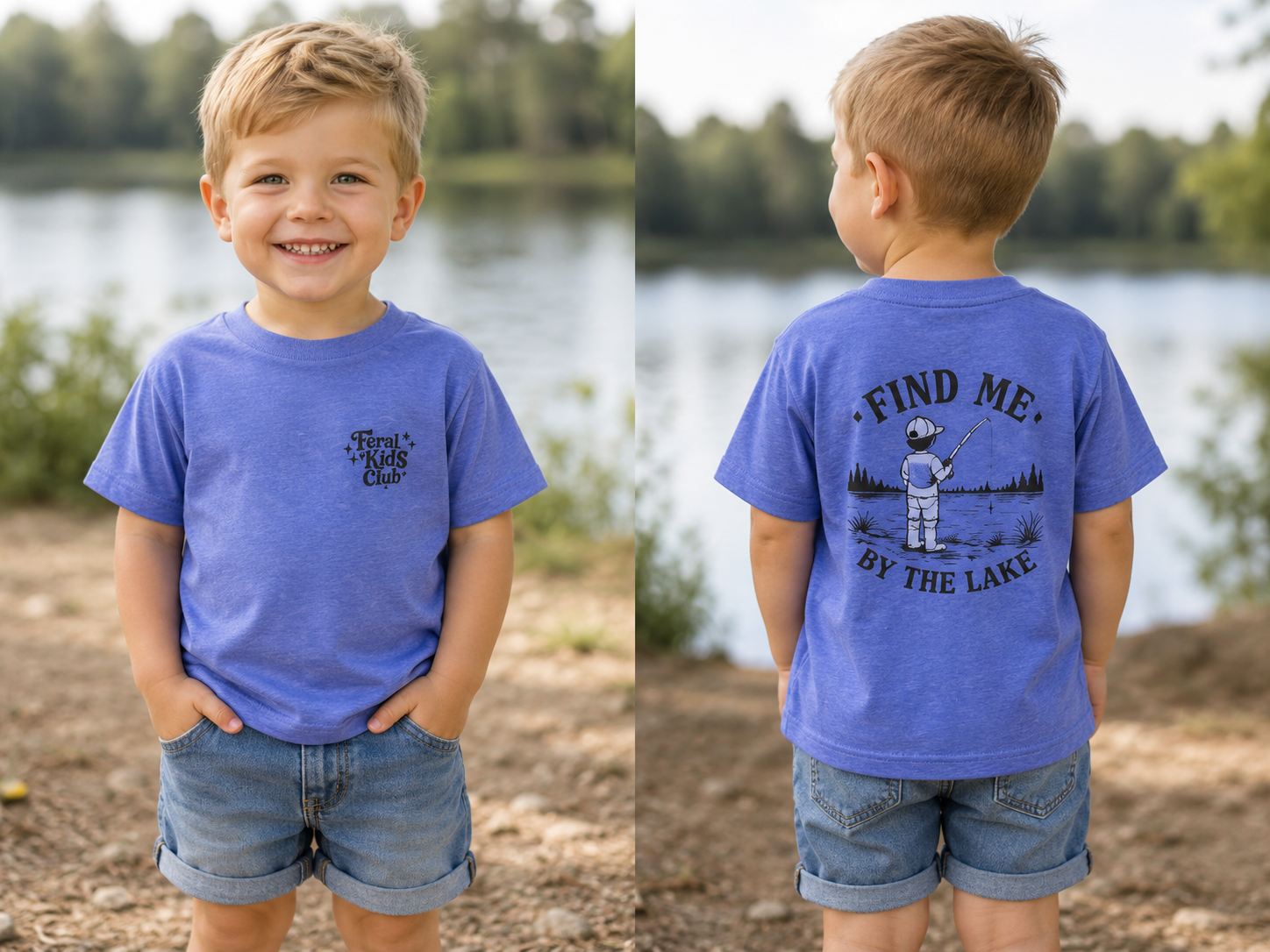 Toddler Tee — "Find Me By The Lake" Fishing Kids Shirt