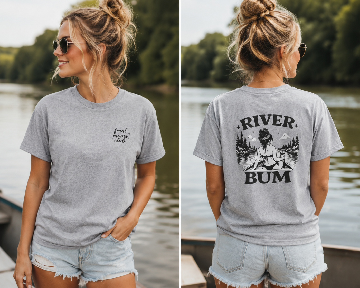 River Bum T-Shirt — "Feral Moms Club"