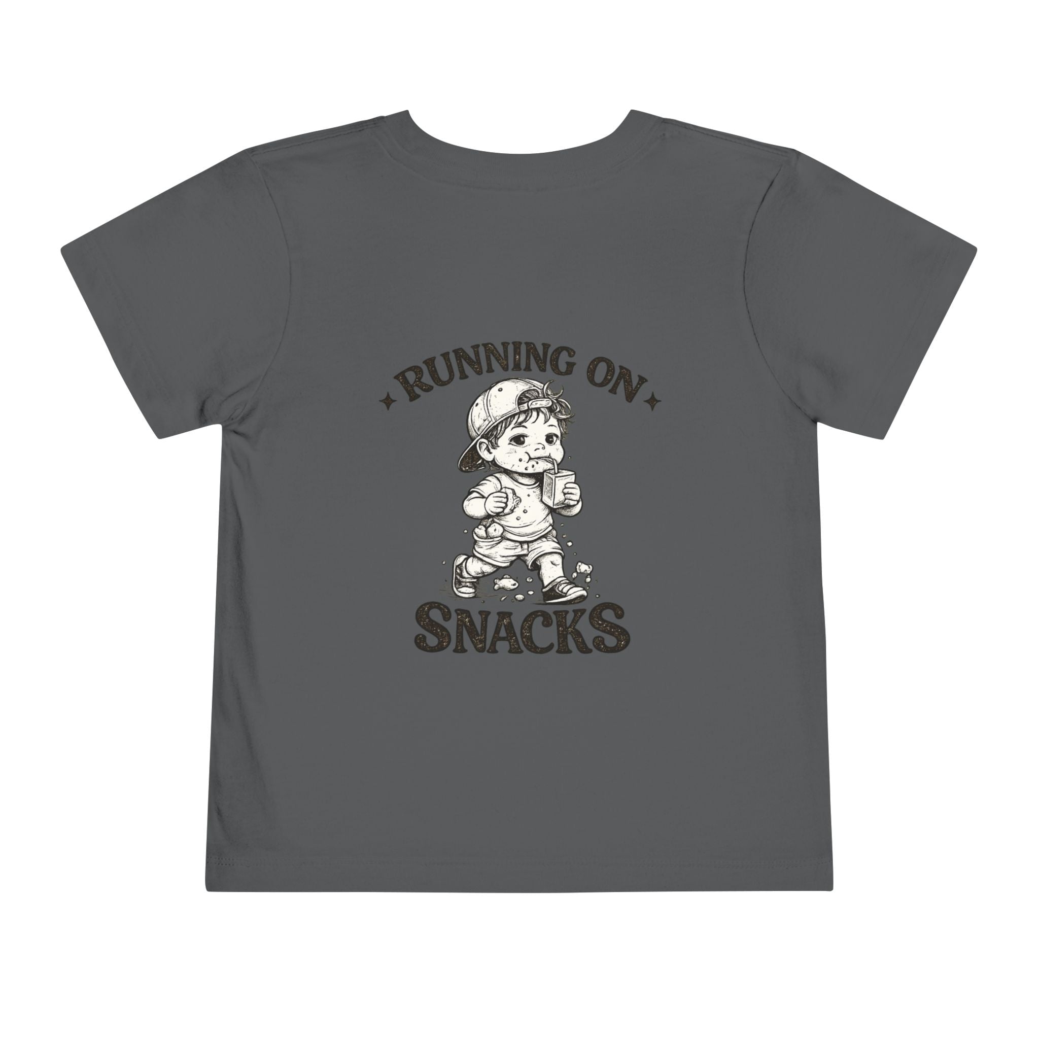 Running on Snacks Toddler Tee — “Feral Kids Club” Minimal Chest Logo