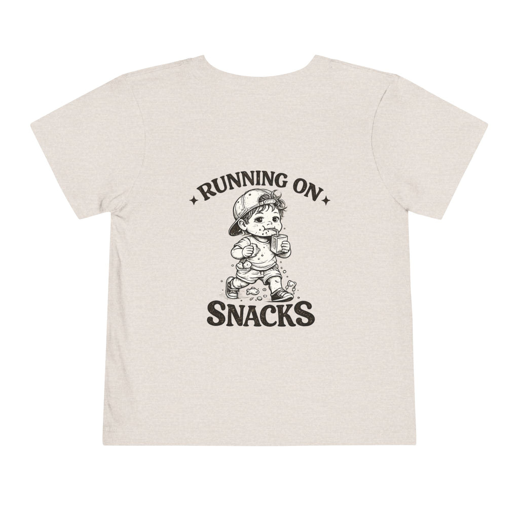 Running on Snacks Toddler Tee — “Feral Kids Club” Minimal Chest Logo