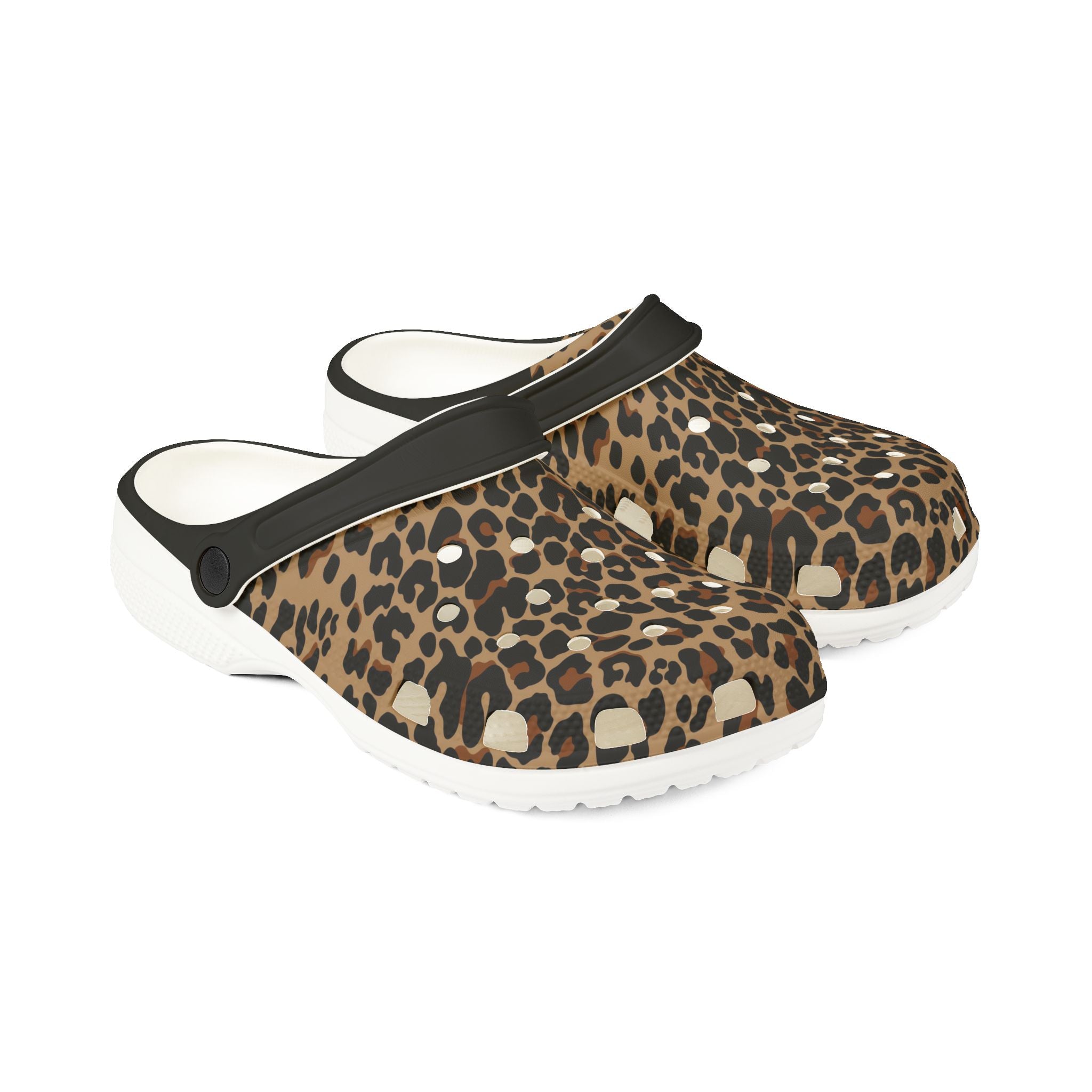 Leopard Print Foam Clogs — Lightweight Slip-On Shoes