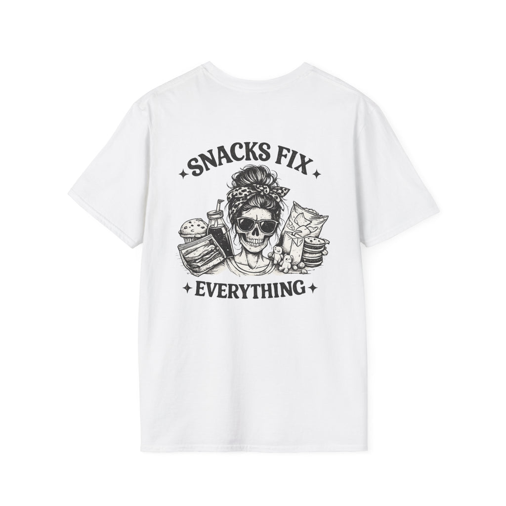 Snacks Fix Everything T-Shirt — Casual Mom Graphic Tee