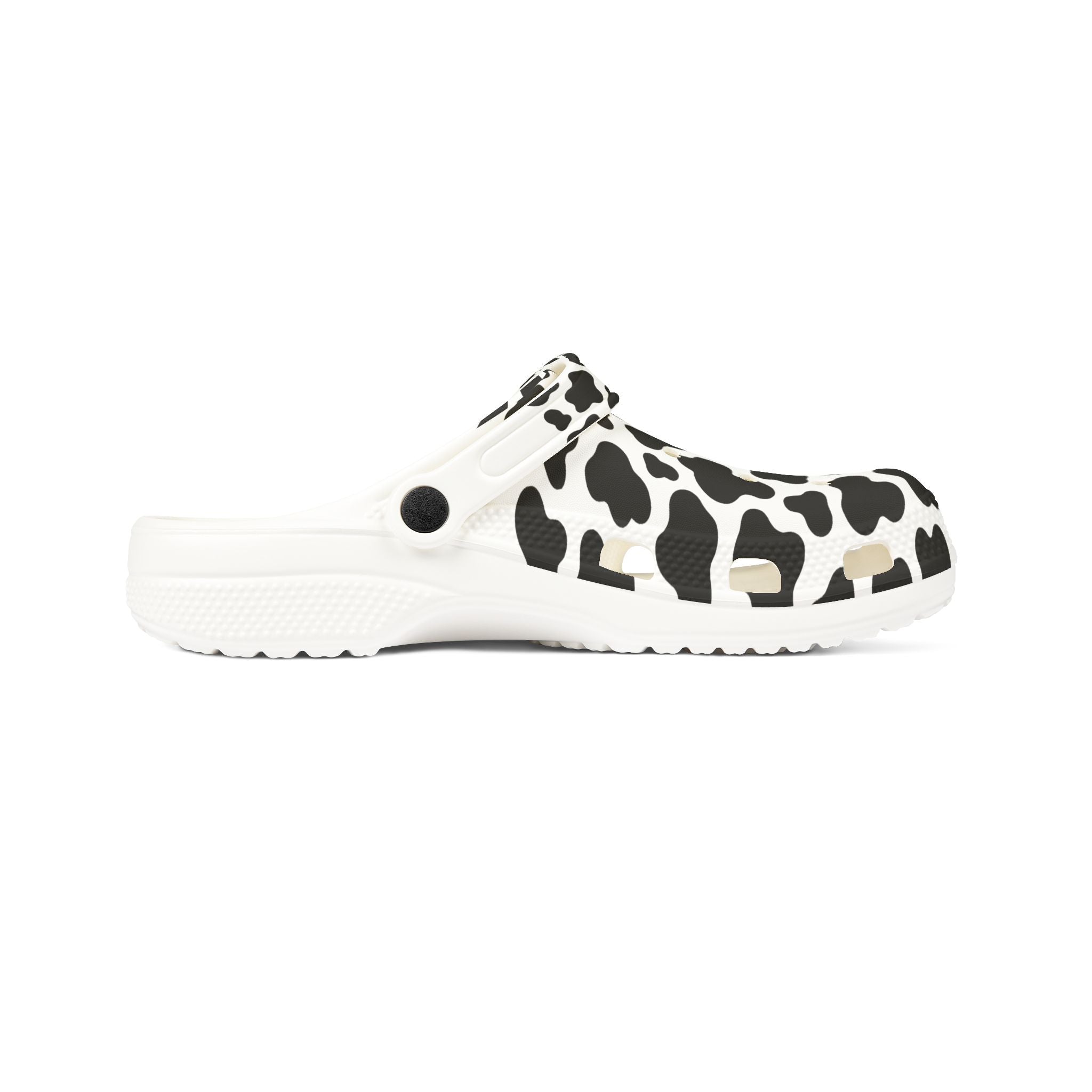 Cow Print Foam Clogs — Lightweight Slip-On Shoes
